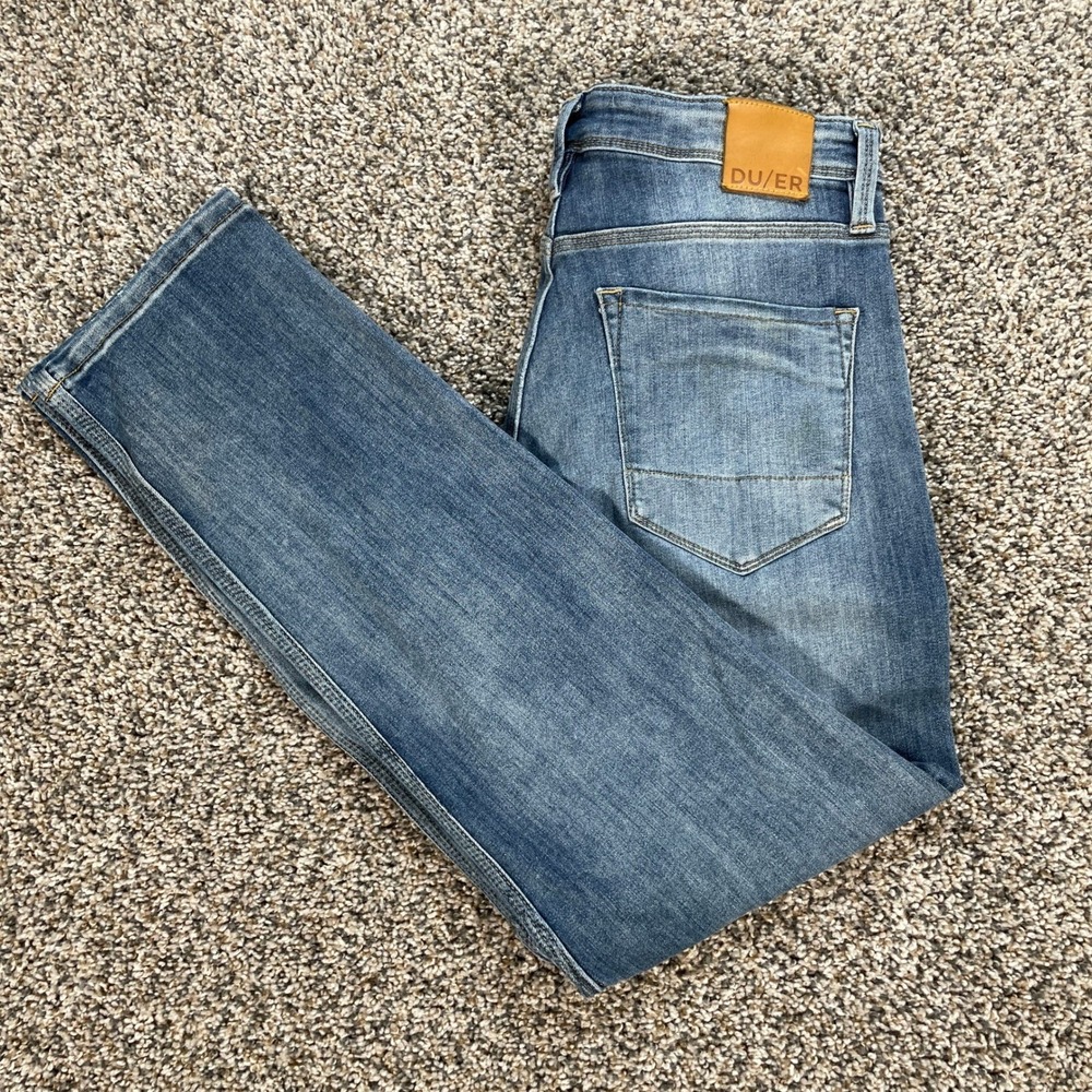 DU/ER L2X Athletic Straight Men's 32x31 Jeans Performance Denim Blue